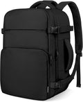 ZOMFELT Travel Backpack for Women Men, Carry on Backpack, TSA 15.6 inch Laptop Backpack Flight Approved, Personal Item Travel Bag Nurse Bag Casual Daypack for Weekender Business Trip, Black