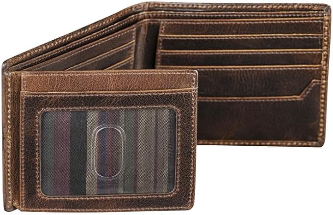 BULL GUARD RFID Blocking Bifold Wallets for Men with 2 ID Windows and 10 Credit Cards Slots Premium Security Full Grain Leather High Capacity Credit Card Wallet