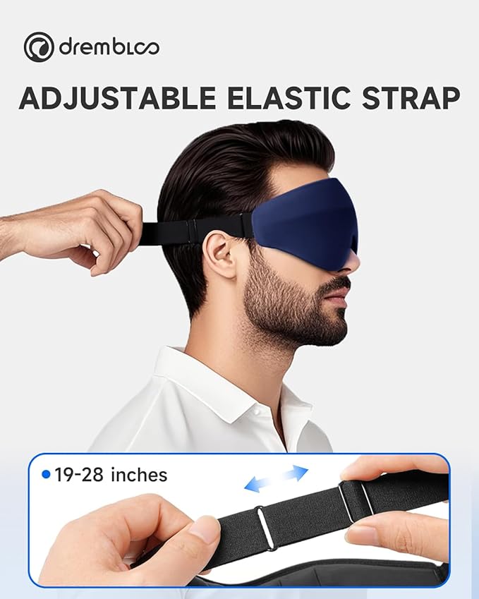 Sleep Mask for Side Sleeper, 100% Light Blocking Eye Mask for Men Women, Soft 3D Contoured Sleeping Masks with Adjustable Strap, Zero Pressure on Lashes, Comfortable Breathable Eye Cover for Travel
