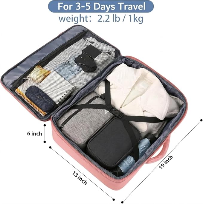 MATEIN Pink Travel Backpack for Women, 40L Water Resistant Carry on Backpack Flight Approved with Chest Strap, Large Travelling Bag for Womens, Cute Casual Daypack for Overnight, Outdoors