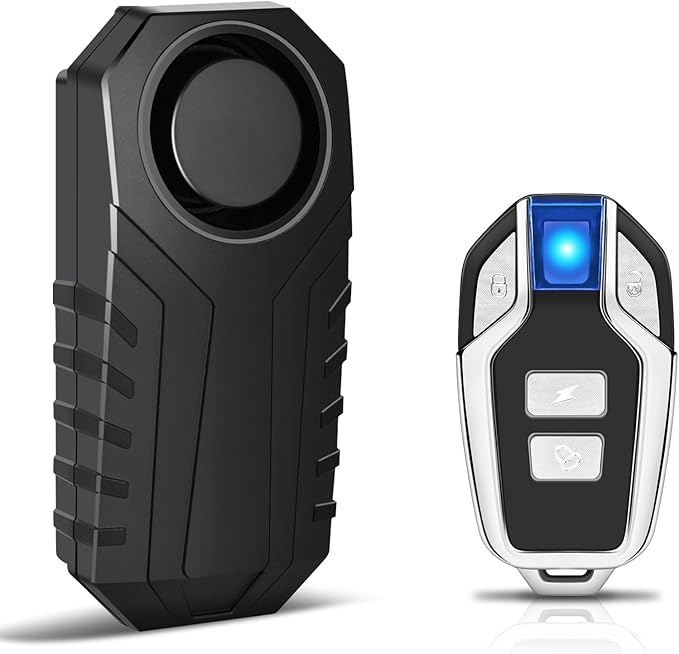 USUPERINK Bike Alarm, Bike Alarms for Ebikes, Anti Theft Wireless Vibration Sensor Alarm for Motorcycle Electric Scooter Moped Trailer Car Mailbox Garage Door 113dB Super Loud IP65 Waterproof
