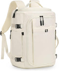 35L Travel Backpack 17" Laptop Backpack W/USB-C Port, Expandable Carry-On Bag, TSA Flight Approved Water-Resistant for Business College, White