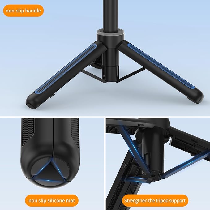 Magnetic Quick Release Extension Rod Compatible with DJI Osmo Action 5 Pro/4/3/360, Extendable Selfie Stick Tripod, Black, Portable Vlog Monopod with Non-Slip Grip
