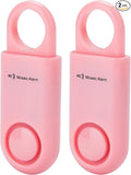 2 Pack Personal Safety Alarm 130db User-Replaceable Battery SOS Emergency Loud Sound Siren Keychain Alert for Women, College Students, Children, Night Runner, Hiking, Camp, Bear Alarm. Pink