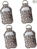 4 Piece Bottle Holder Keyring Neoprene Keychain for 30ML Gym Shampoo Soap Perfume and Liquids Travel Containers