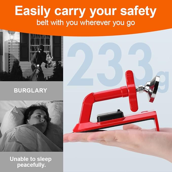 Dodorado Portable Alarm Door Stopper - Travel Security Door Stop with Vibration Alert, No Tools Needed for Hotel & Home Office (1)