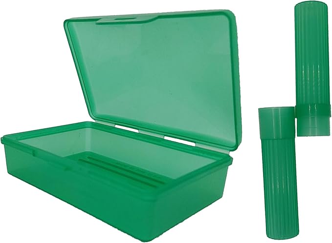 American Comb Green Toothbrush Covers & Soap Box Set - Matching Colors - Tooth Brush Cover Cap, Soap Dish Travel, Soap Dish Holder Travel - Plastic Portable Set with Cover