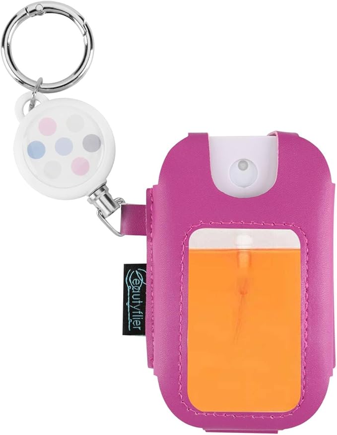 Beautyflier PU Holder Sleeve for Touchland Power Mist and Glow Mist 1FL OZ Hand Sanitizer Spray, Protective Case with Keychain and Telescoping Ring, Perfectly for Travel, Sleeve Only