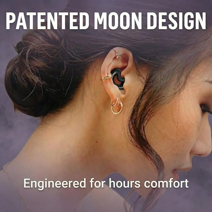 Concert Ear Plugs Ear Protection 19db,Reusable,Patented Moon Design,5-layer Filter, XS S M L Silicone Tips With Carry Case,Long-Wear Comfort Earplugs For Concert,Loud Music,Rave,Festival