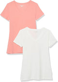 Amazon Essentials Women's Regular-Fit Short-Sleeve T-Shirt (Crewneck and V-Neck Options), Multipacks