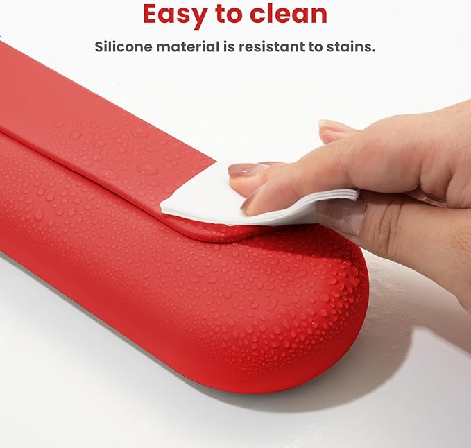 Silicone Electric Toothbrush Travel Case, Manual Toothbrush Travel Cover for Men and Women,Toothbrush Holder for Travel,Gym and More, Fits Most Manual and Electric Toothbrushes - Red