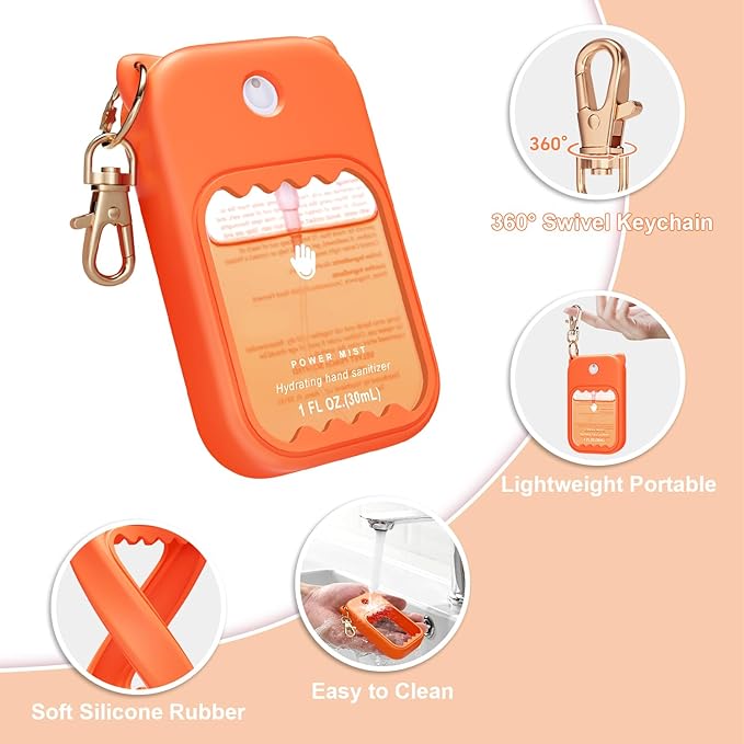 Hand Sanitizer Spray Case for Touchland Silicone Touchland Case Keychain Cute Hand Sanitizer Holder Keychain Compatible with Touch land Power Mist Gentle/Glow Mist