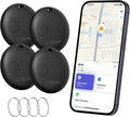 Esky Air Tracker Tags-4 Pack, Bluetooth Smart Luggage Tracker Works with Apple Find My APP (iOS Only, Not for Android), Key Finder and Item Locator for Luggage, Backpack, Suitcases, Wallet
