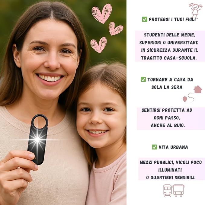 VOLTEK Personal Safety Alarm + Whistle Set for Women - Extra Loud (135 dB), LED Strobe Light, USB-C Rechargeable, Alert for Doors, Windows - Compact & Lightweight - Carabiner Included (Black)