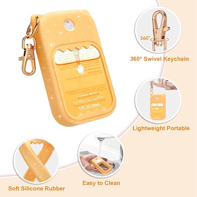 Hand Sanitizer Spray Case for Touchland Silicone Touchland Case Keychain Cute Hand Sanitizer Holder Keychain Compatible with Touch land Power Mist Gentle/Glow Mist