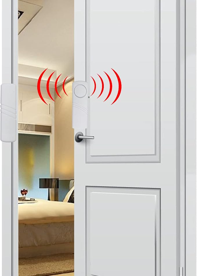 4 Pack Window Door Alarm, Door Sensor Alarm for Kids Safety, AlarmSystem for Home Security for Pool, Garage, Apartment, Dorm, RV and Office