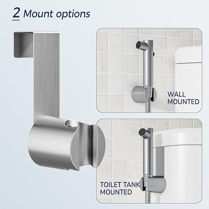 BIGCOW Stainless Steel Handheld Bidet Sprayer for Toilet, Stepless Water Pressure Control, Gentle Toilet Jet Spray with Leak-Proof Bidet Hose, Ideal for Feminine Hygiene, Cloth Diaper, Pet Cleaning