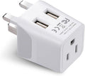 Ceptics Type G Travel Adapter - Canada to UK, Ireland & UAE Grounded Plug Adapter with Dual USB Ports for Electronic Devices (CTU-7)
