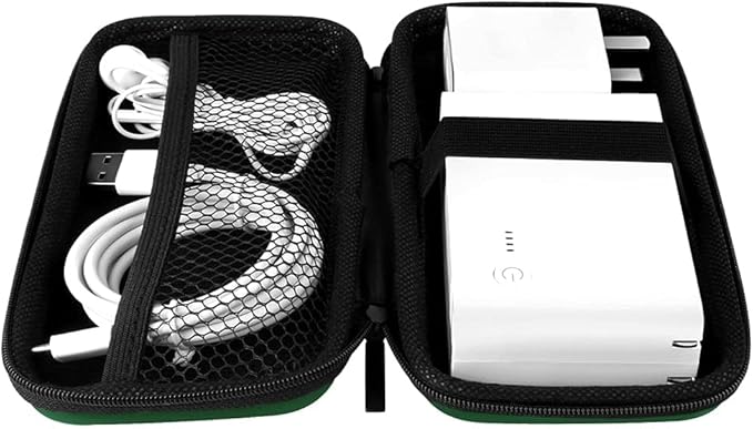 iMangoo Travel Essential Electronics Organizer Pouch Charger Case, Shockproof Dual Zipper Power Bank Cables Tech Accessories Purse, Men & Women Travel Must Have Storage Bag, 6.5x3.2x1 inch Green