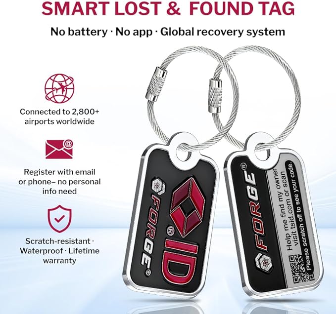 Forge Dual-Opening: Key or Combination Lock, TSA Approved Lock for Luggage, Pelican case, Travel, Gym, School, Luggage Combination Lock, Travel Bag Lock (Black 4 Locks and 2 ID)