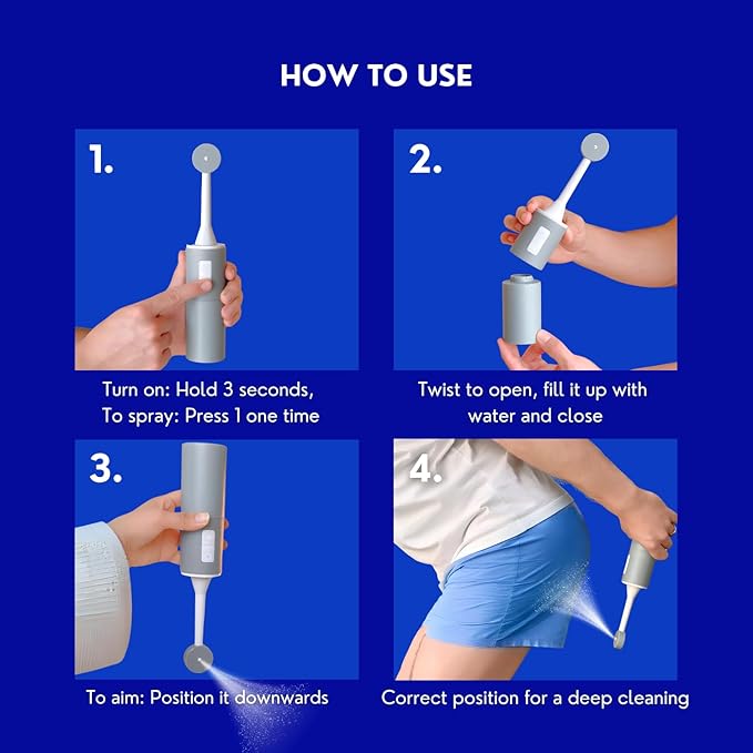 Premium Bidet Postpartum & Perineal Care - Best for Pain Relief, Tears, and Hemorrhoids - Portable Travel Bidet Easy to Carry for Personal Hygiene - High Pressure Postpartum Essential