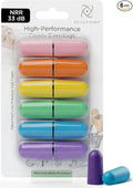 Happy Hippo Soft Foam Earplugs, 33 dB NRR, 6 Pair 12 Ear Plugs, Maximum Protection for Sleeping; Silence Snoring, Airplanes, Airports, Power Tools, Phone Conversations, Loud Work Environments (Neon)