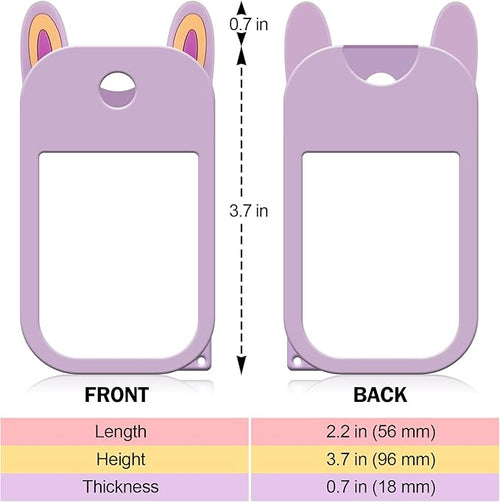 2 Pack Easter Bunny Ear Silicone Case for Touchland Hand Sanitizer Spray 1 FL OZ/30 mL,Purple&Pink Portable with Keychain,Protective Cover Compatible with Touchland,Easter Gifts