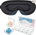 Silicone Earplugs - Ultra Soft Foam Earplugs - Sleep Eye Mask for Men Women, Upgraded 3D Hollowed Design, Value Pack–for Sleeping, Snoring, Travel, Airplanes, Shift Work，32dB Highest NRR