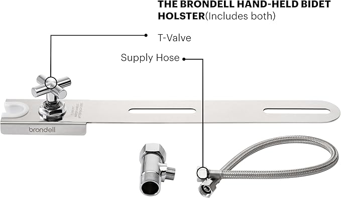 Brondell Hand-Held Bidet Holster Toilet Attachment with Integrated Shut-off, Accessory for Bidet Sprayers