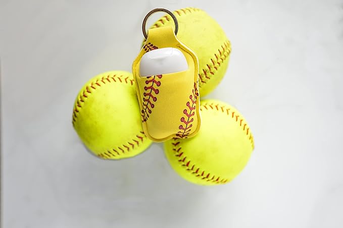 Daisy Lane Hand Sanitizer Holder for Backpack Kids Travel Size Baseball Softball Keychain