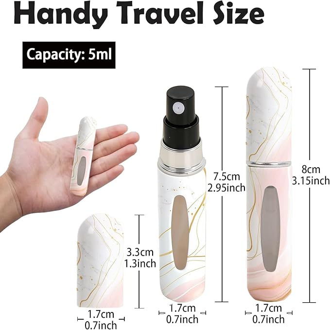 Refillable Perfume Atomizer Travel Bottles– Portable Leakproof Mini Sprayer for Cologne & Essential Oils, Plastic Empty Perfume Bottles with Unique Patterns,2 Pcs Pack of 5 ml (Butterfly)