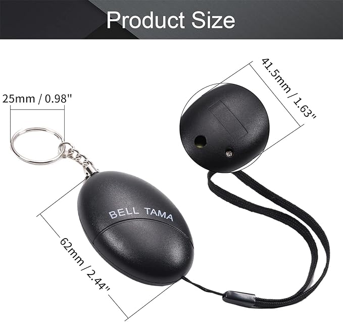 Othmro 3 Pack 120DB Personal Alarm, Emergency Safety Alarm for Women, Men, Children, Elderly Black