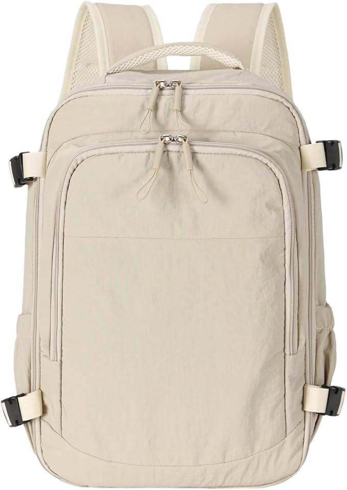 Travel Backpack For Women Men,Airline Approved Carry on Backpack,Casual Daypack for Business Travel Essentials (White)