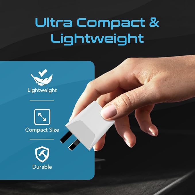 Ceptics Australia, New Zealand, China Travel Adapter Plug - Dual USB Input - Ultra Compact - USA to Type I - Perfect for Cell Phones, Chargers, Cameras, Tablets, and more (CTU-16)