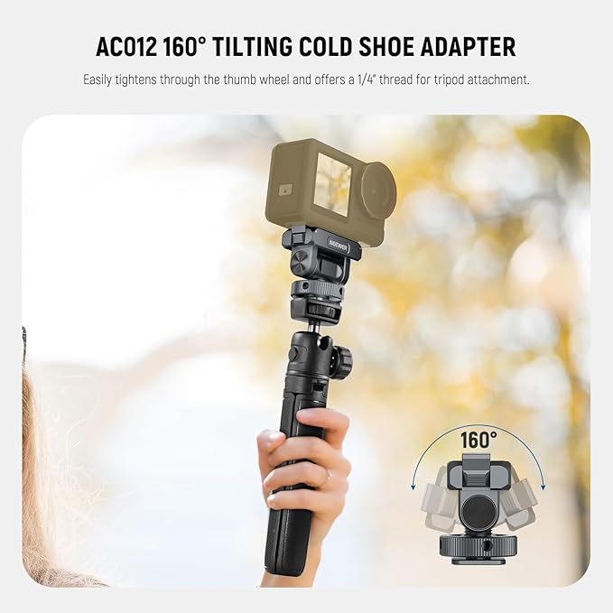 NEEWER Action Camera Accessories Kit Compatible with DJI Osmo Action 5 Pro/4/3, Cold Shoe Mount, Quick Release Magnetic Mount & Ball Head Adapter, AC011+AC012+ AC013, Dark Gray