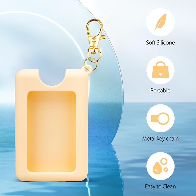 Silicone Case Compatible with Noshinku Pocket Hand Sanitizer, Protective Case with Keychain for Travel Size