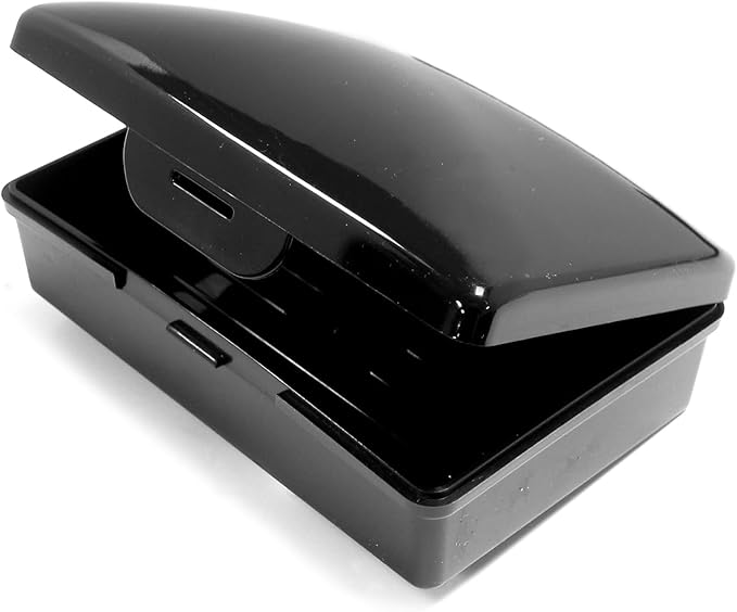 American Comb Black Toothbrush Covers & Soap Box Set - Matching Colors - Tooth Brush Cover Cap, Soap Dish Travel, Soap Dish Holder Travel - Plastic Portable Set with Cover