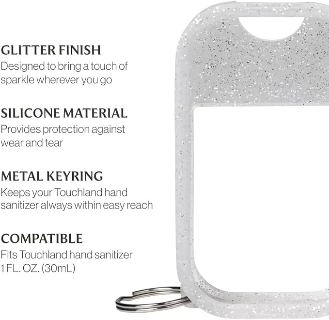 Silicone Case for Touchland Hand Sanitizer Spray – Hand Sanitizer Case Protective Holder with Keychain, Compatible with Power Mist & Glow Mist 1 fl oz