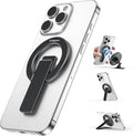 Magtame Double-Sided Magnetic Phone Stand Grip, Strong Magnetic Kickstand Desk Holder for Mag&Safe and Smartphone, Foldable Adjustable Design, Black