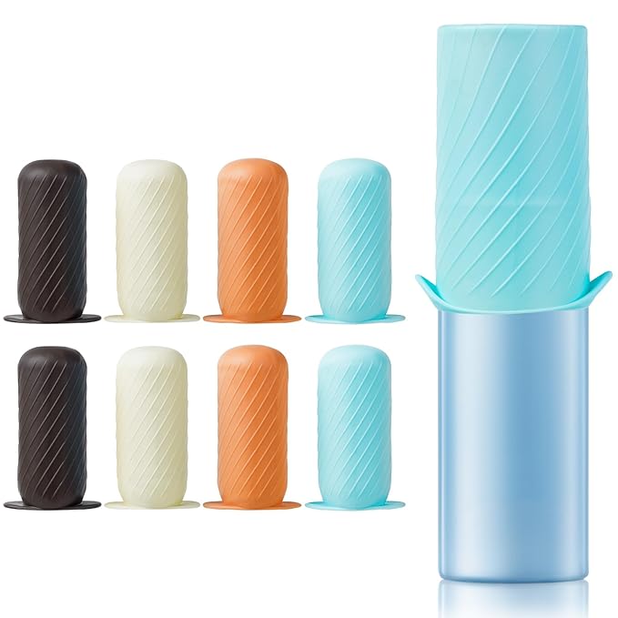 Mrsdry Bottle Covers for Travel, Leak Proofing, Travel Size Container Silicone toiletry sleeves, Leak Locks Travel Accessories for Shampoo Wash Body Bottles and other beauty and personal care(8pcs)