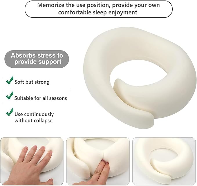 Travel Neck Pillows for Airplanes 2026 New Travel Pillow Neck Travel Pillow Memory Foam Airplane Pillow for Offices and Cars(Black)