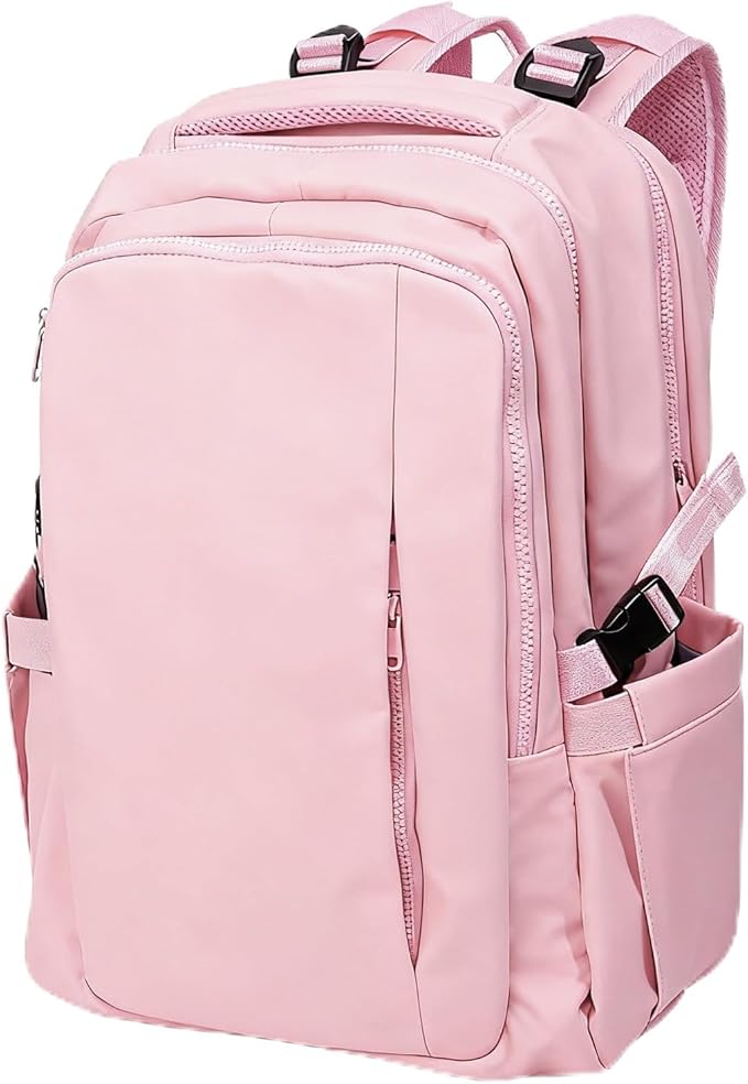 Travel Backpack for Women Men Carry on Backpack, Airline Approved Large Travel Bag Flight Approved Personal item, 15.6 Inch Laptop Backpack Casual Daypack for Weekender Business Hiking-PINK
