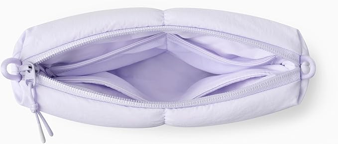 Comfyable Puffy Electronics Organizer Travel Case, Cute Tech Pouch for Women Men, Cable Storage Bag for Charger, Phone, Power Bank, Cord, Compact Tech Accessories Pouch, Lavender