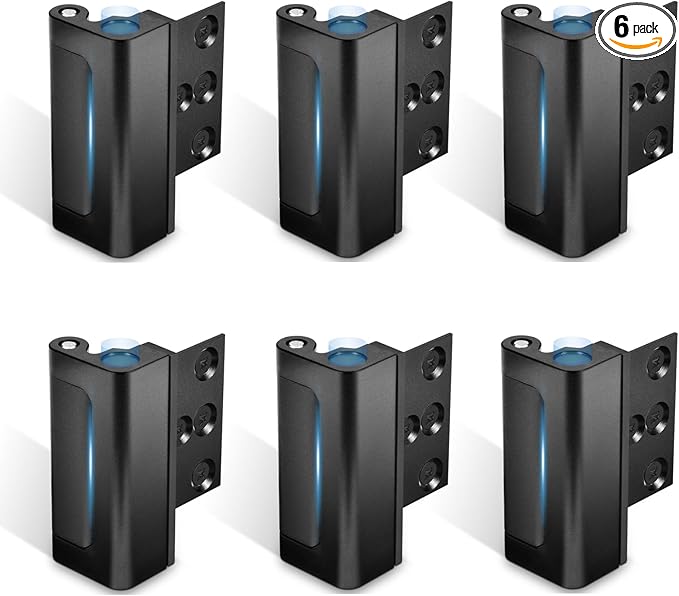 Door Reinforcement Lock,6PACK Home Security Door Lock Withstands 800 lbs, Childproof Top Door Lock Latch for Toddlers Safety, Inside Night Defender for Inward Swinging Doors