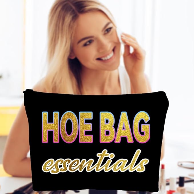 ZUYUROU Funny Gifts for Women, Friends, Hostess Gift Ideas Cool Gifts for Women Girls Birthday Gift Ideas Gag gifts Girls Weekend Overnight Fun Makeup Travel Bag Cosmetic Bag - Golden