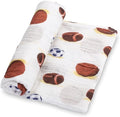 LollyBanks Muslin Swaddle Blanket, 100% Muslin Cotton Soft Baby Blankets for Boys, 47 X 47 Inches Soft and Cozy Baby Wrap Swaddle Breathable Infant Blankets, Newborn Essentials (Sports Print)