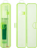 Yeeco Toothbrush Case 2 Packs, Transparent Green Travel Size, Plastic Holder, 7.87 x 1.85 x 1.18 Inches Portable for Traveling