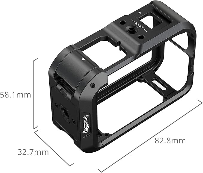 SMALLRIG Action 6 Cage for DJI Osmo Action 6 with Expansion Interfaces, Cold Shoe, 1/4"-20 Threaded Hole, Quick Release, Aluminum Action Camera Cage for DJI Action 6, Protective Frame Cage - 5888