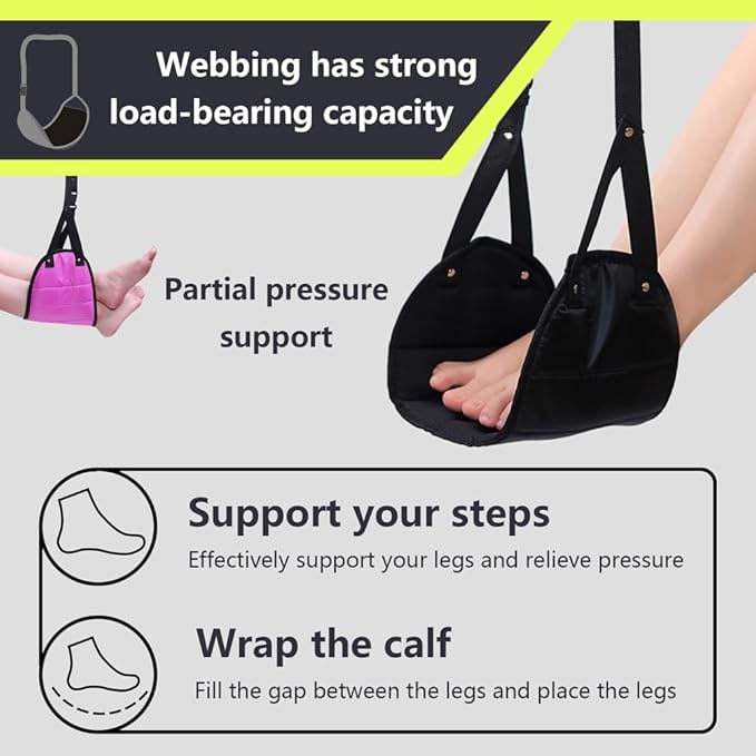 Plane Foot Hammock Portable Airplane Footrest to Relax Your Feet Airplane Travel Accessories Desk Foot Hammock Travel Foot Rest Comfy Foot Hanger Airplane