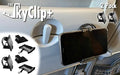 The SkyClip+ Phone & Tablet Holder for Air Travel, Home and Office Use - Inflight Phone Mount & Stand Compatible with iPhone, Android, Kindle and Tablets - Travel Accessory (Black & Black, 2 Pack)